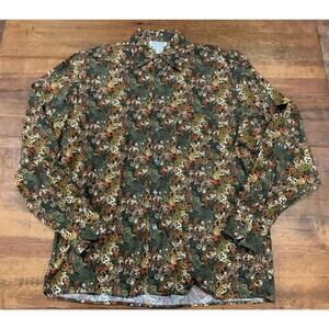 Tuttle Men's Long Sleeve Shirt Button Front Long Sleeve Floral Size Medium